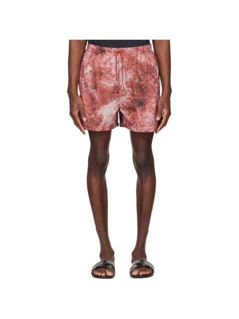 Stockholm Surfboard Club Red Embroidered-Logo Swim Shorts