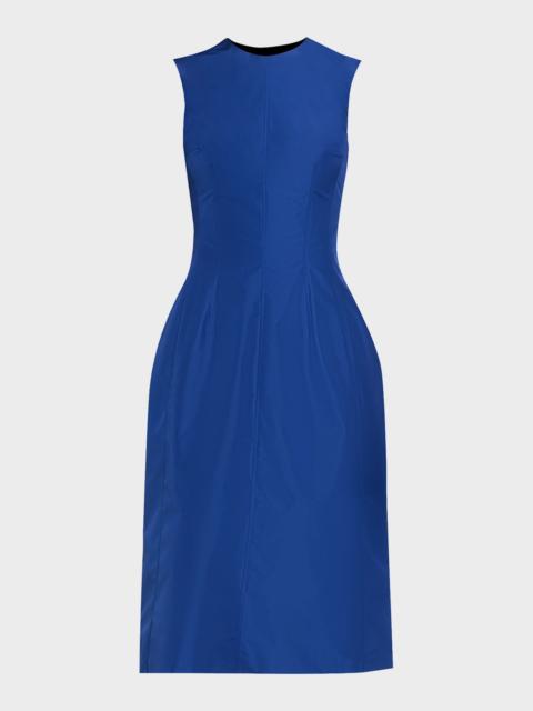 Jil Sander Sleeveless Structured Satin Midi Dress