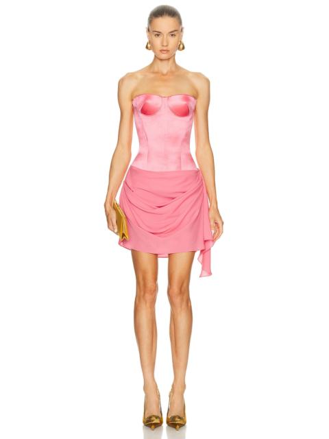 ALEX PERRY Strapless Cupped Longline Corset Mini Dress