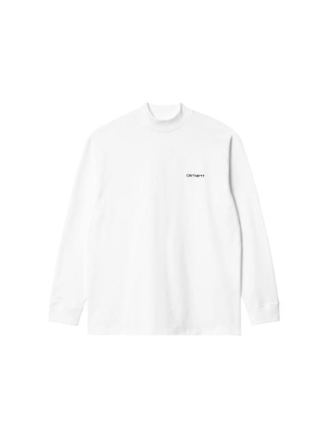 Carhartt WIP Carhartt WIP Mockneck Script Embroidery Long Sleeve T-Shirt White
