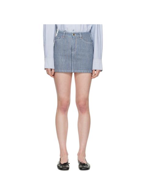 A.P.C. A. P.C. Blue & White Elga Denim Miniskirt