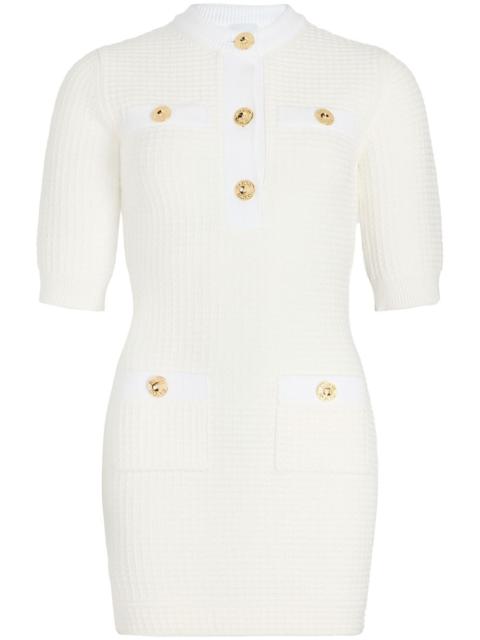 PATOU waffle-knit cotton mini dress
