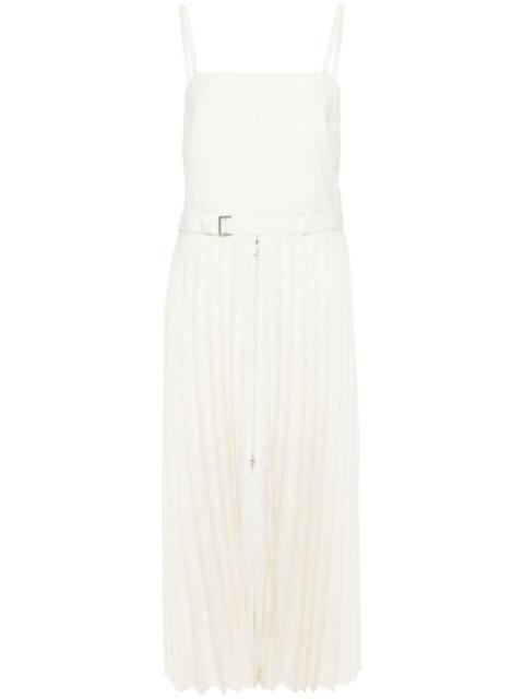 sacai pinstriped pleated maxi dress