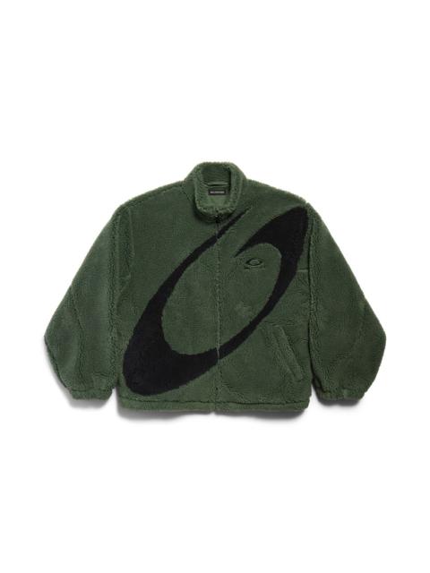 BALENCIAGA Men's Loop Sports Icon Zip-up Jacket in Khaki