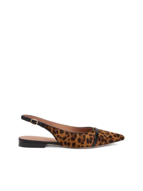 MALONE SOULIERS Jama leopard-print slingback flats