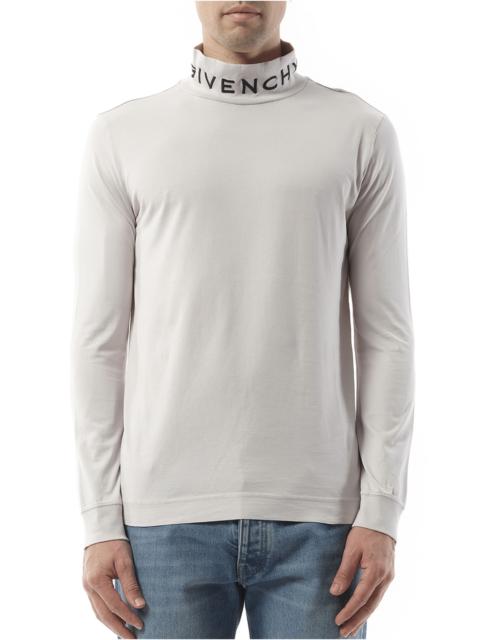 Givenchy Faded Logo Dyed Long Sleeve T-Shirt in Cloud Grey