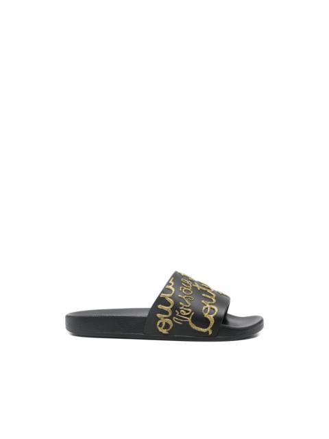 VERSACE JEANS COUTURE embossed slides
