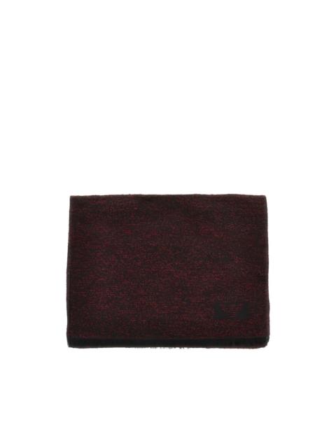 EMPORIO ARMANI logo-jacquard frayed scarf