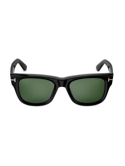 TOM FORD Men's Finn 53MM Square Sunglasses - Black Green