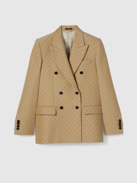 GUCCI GG silk wool crêpe jacquard jacket