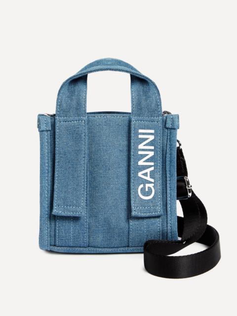 GANNI Mini Tech Denim Tote Bag