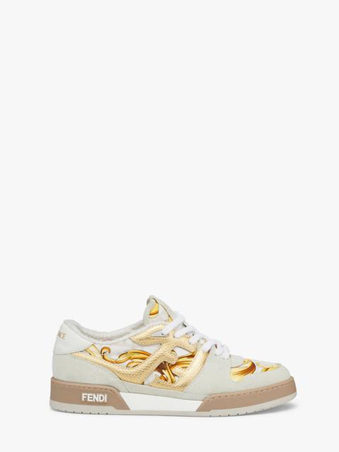 FENDI Fendace Beige suede  low-tops
