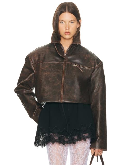 HELSA The Leather Oversized Moto Jacket
