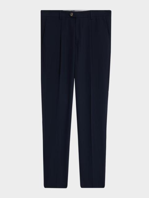Brunello Cucinelli Men's Cotton Classic-Fit Pleated Pants