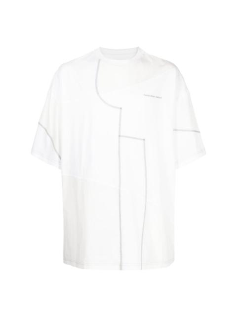 panelled cotton T-shirt