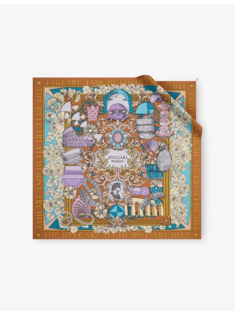BVLGARI Heritage Graphic-Print Silk Scarf
