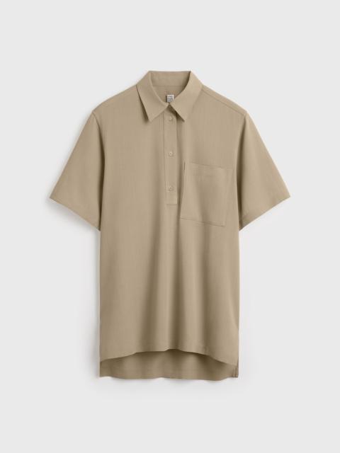 TOTEME Fluid polo shirt overcast beige