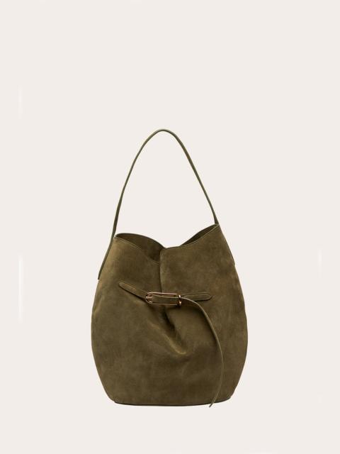 Liffner BELTED BUCKET BAG LARGE SAGE SUEDE