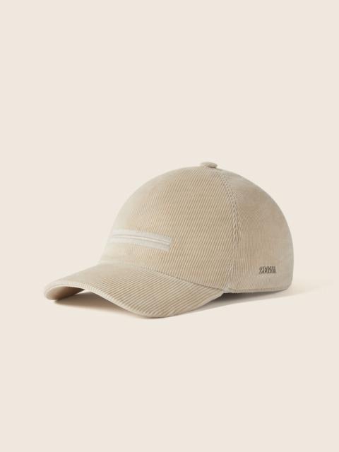 ZEGNA WHITE CASHCO BASEBALL CAP