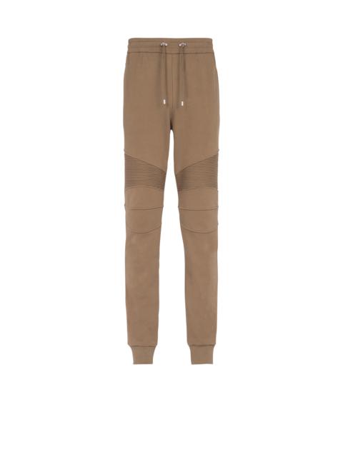 Balmain Eco-designed cotton sweatpants with flocked white Balmain logo