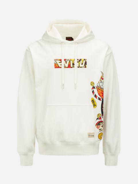 EVISU DARUMA BUDDIES PRINT HOODED SWEATSHIRT