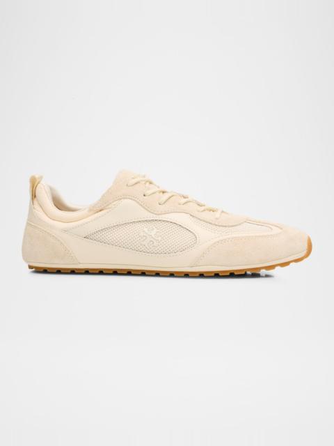 TORY BURCH Field Leather and Suede Low-Top Sneakers