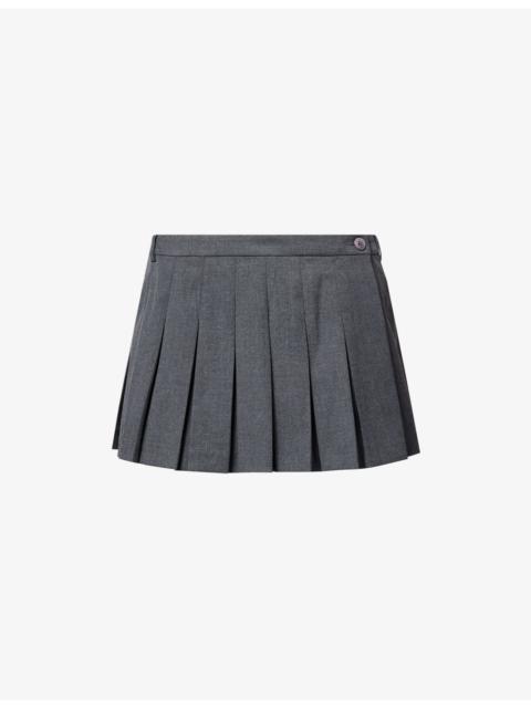 GOOD AMERICAN Pleated Woven Mini Skort