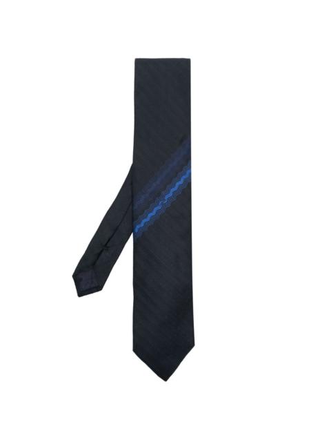 Lanvin chevron-stripe silk tie