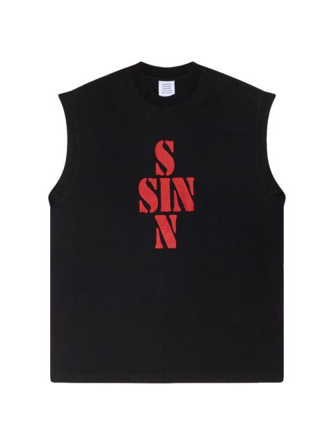VETEMENTS Sin Sleeveless T-Shirt "Black" VTM-MTPS-0004