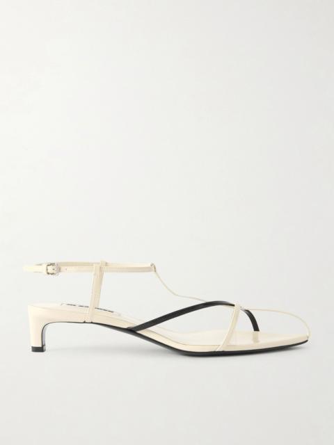 Jil Sander Two-tone leather slingback sandals Off-white