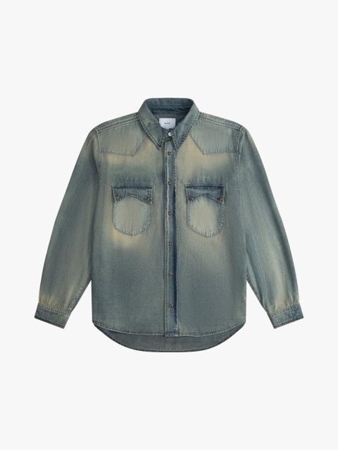 RHUDE Baseball denim shirt - Blue