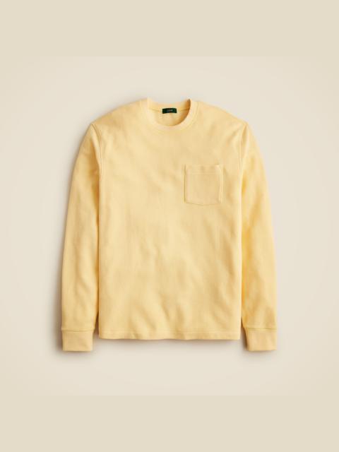 J.CREW Long-sleeve macropiqué cotton T-shirt