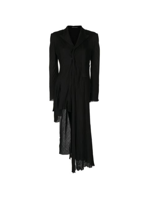 Yohji Yamamoto asymmetric draped single-breasted blazer