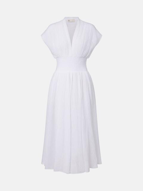 TORY BURCH Linen and cotton midi dress