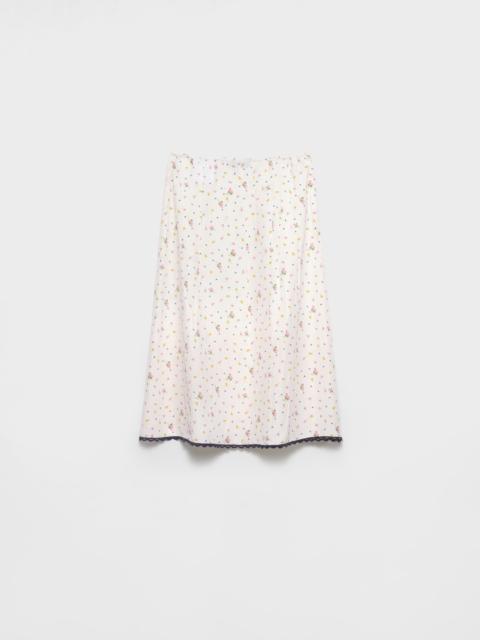 Prada Floral print pongé skirt