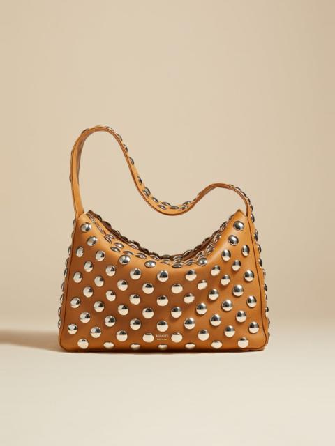 KHAITE The Elena Bag in Nougat Leather with Studs