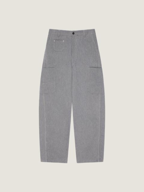 Givenchy COUTURE SEAM CARGO TROUSERS IN HERRINGBONE DENIM