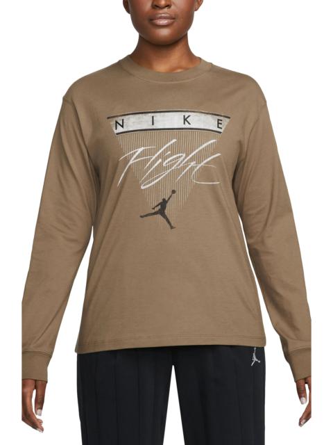 Flight Long Sleeve Graphic T-Shirt in Brown Kelp/Black