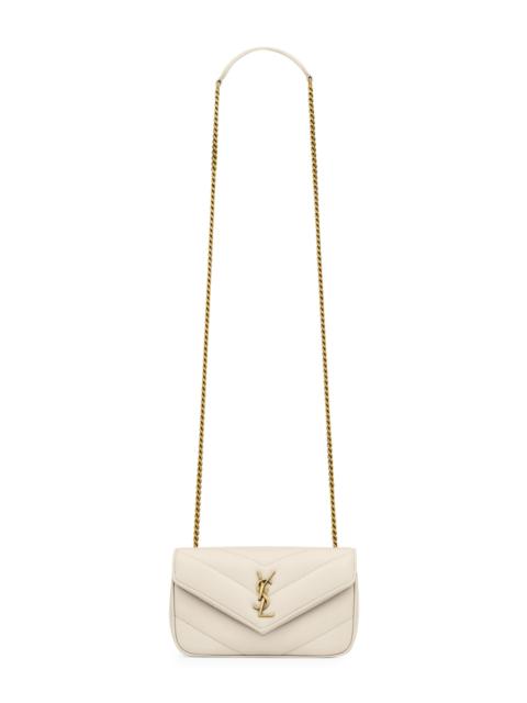 SAINT LAURENT Women's Loulou Mini Bag in Lambskin Leather - Blanc Vintage