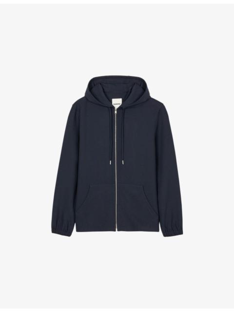 Sandro Zip Tech-Knit Jersey Hoody