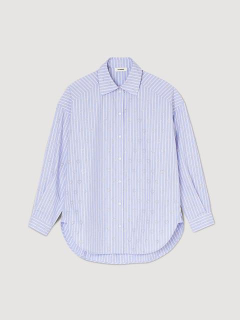 Sandro Rhinestone heart shirt