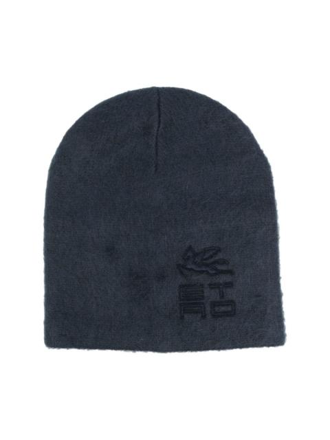 Etro logo-embroidered brushed knitted hat