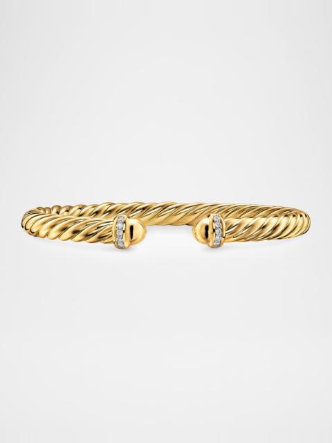 DAVID YURMAN Cablespira Flex Bracelet with Diamonds in 18K Gold, 6mm