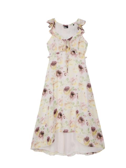 The Kooples FLORAL PRINT RUFFLED MAXI DRESS