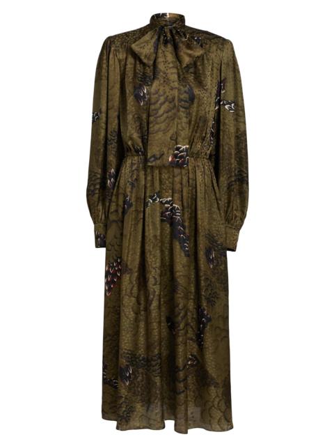 RONNY KOBO Women's Anora Floral Silk-Blend Tieneck Maxi Dress - Jade Camo