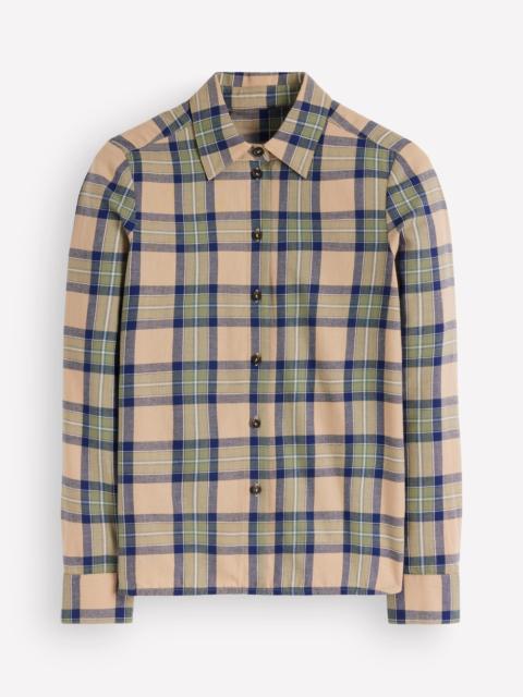 BODEN The New Sienna Cotton Shirt-Camel, Navy, Green Check