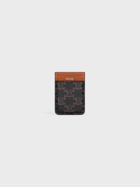 CELINE MAGNET CARD HOLDER IN Triomphe canvas AND calfskin