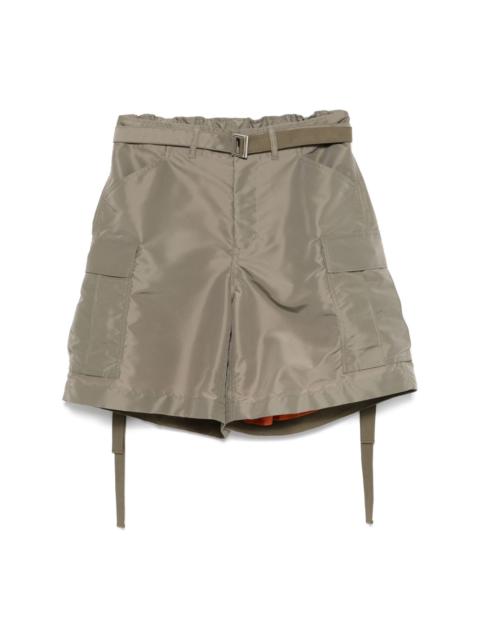 sacai belted shorts