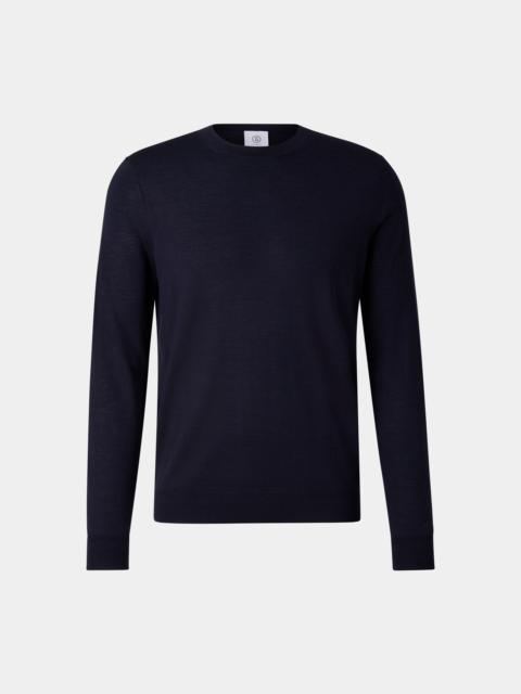 BOGNER Pure new wool cashmere sweater in Navy Blue