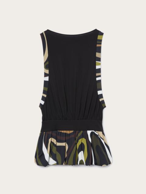 PUCCI MARMO PRINT DRAPED MINI DRESS